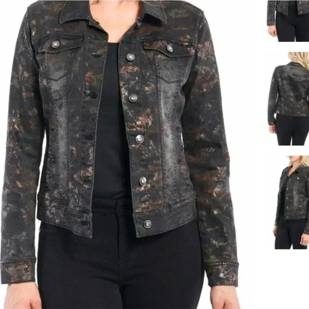 Liverpool Black Metallic Jean Denim Jacket - Image 2