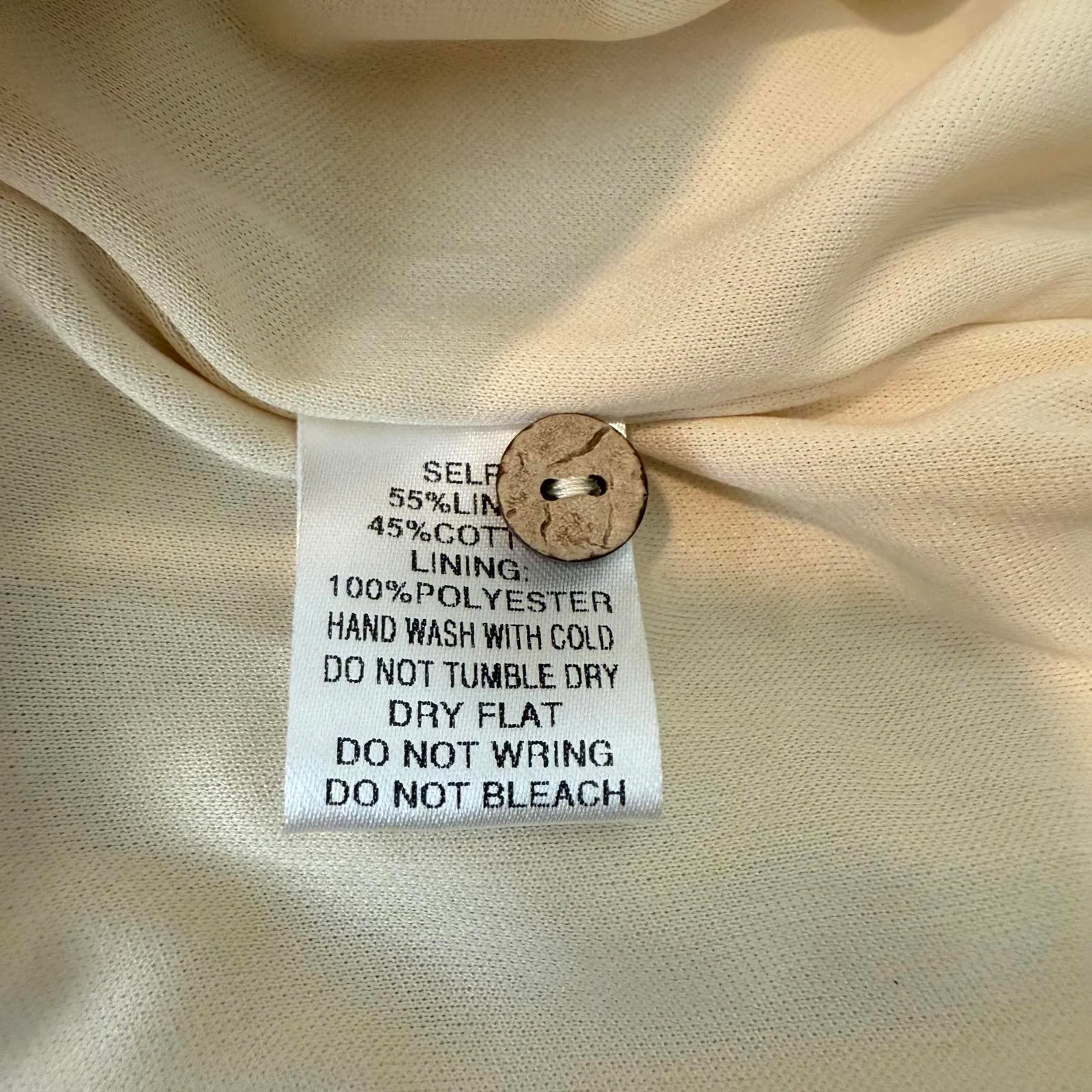 Hidden Alley Women's Small Beige Textured Short Sleeve Dress W/Pockets Classic - Image 7