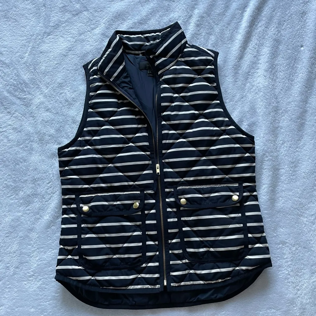 J.Crew Navy Striped Quilted Excursion Vest - Image 8