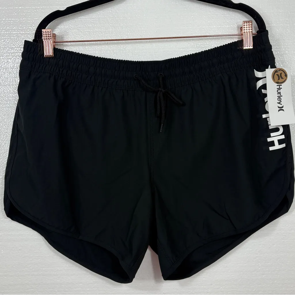 HURLEY NWT $50 black phantom swim board shorts LADIES JR XL - Image 4