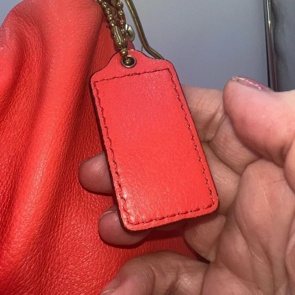 COACH Isabelle Crossbody Leather Purse Handbag Pink Orange Papaya - Image 11