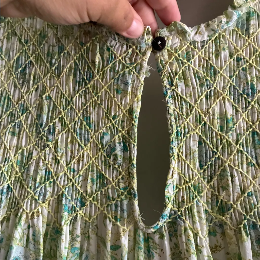 Free People Shea Printed Undersea Combo Button Back Closure Mini Dress M - Image 9