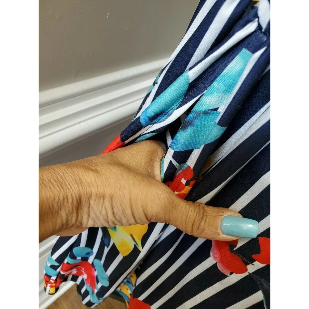 Tickled Teal Women's Polyester Round Neck Short Sleeve Knee Length Dress S - Image 9