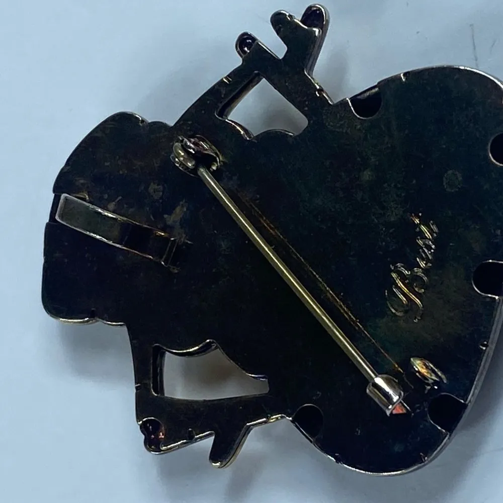 Snowman Brooch Pendant Best Silver Gold Tone Metal Christmas Holiday Winter - Image 15