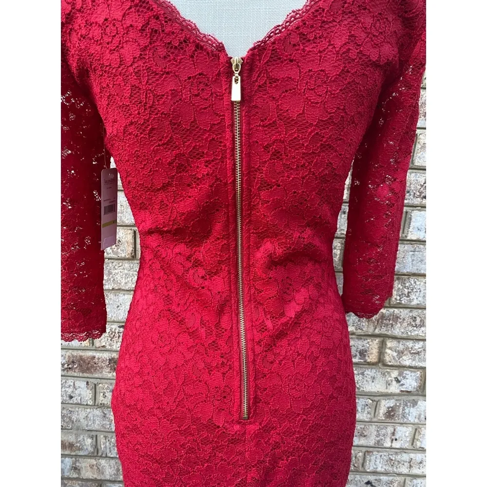 NWT Laundry by Shelli Segal Red Lace Cocktail Dress - Image 7