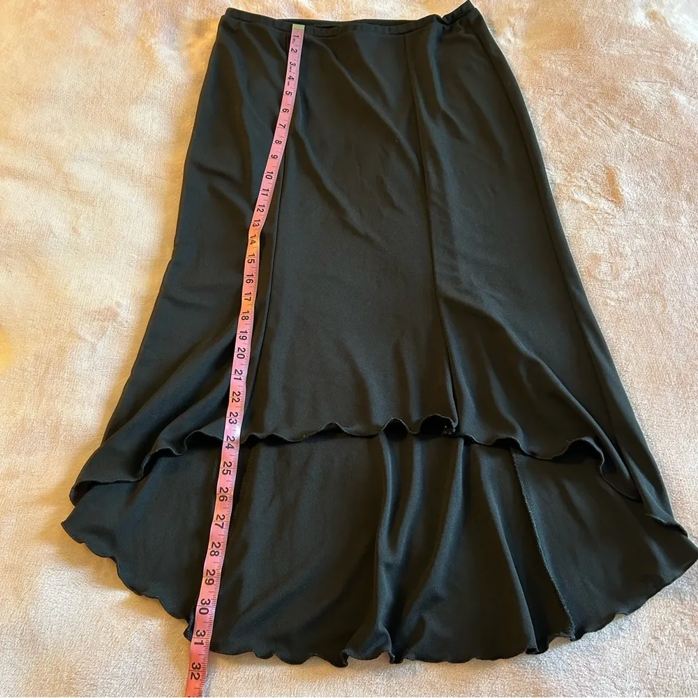 Rave Y2K vintage black high low midi skirt size M Size M - Image 8