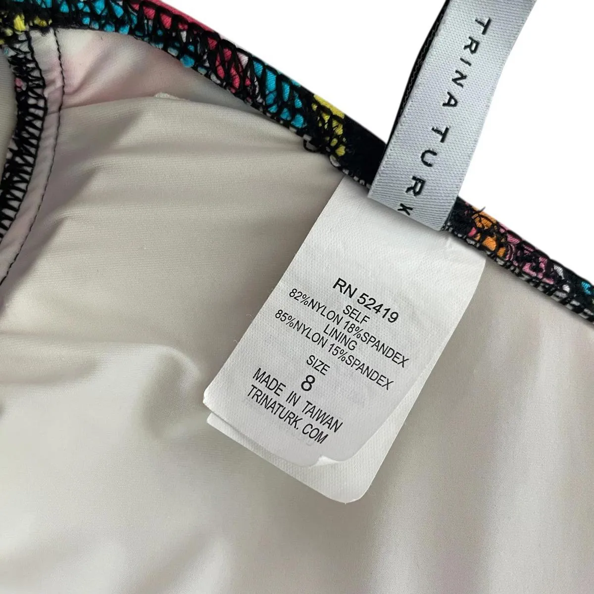 Trina Turk Swimsuit One Piece Halter Marrakesh Colorful Bohemian Women's Size 8 - Image 4