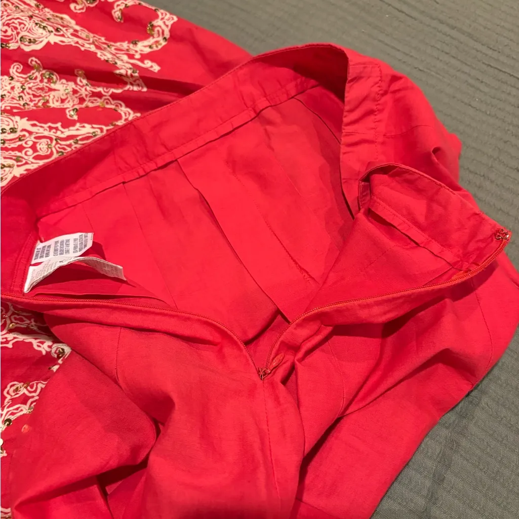 Vintage Tommy Hilfiger knee-length pleated skirt with sequins size 8 - Image 5