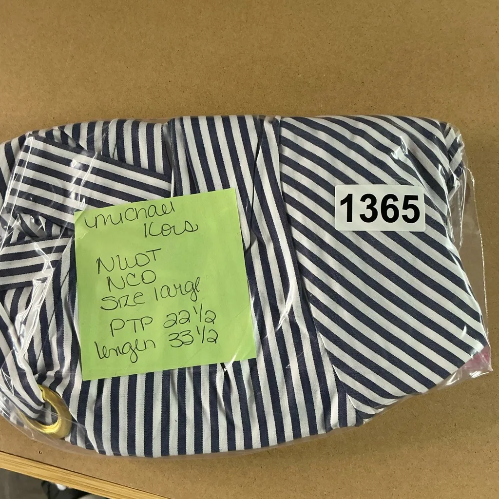 Michael Kors Navy and White Striped Top - Image 8