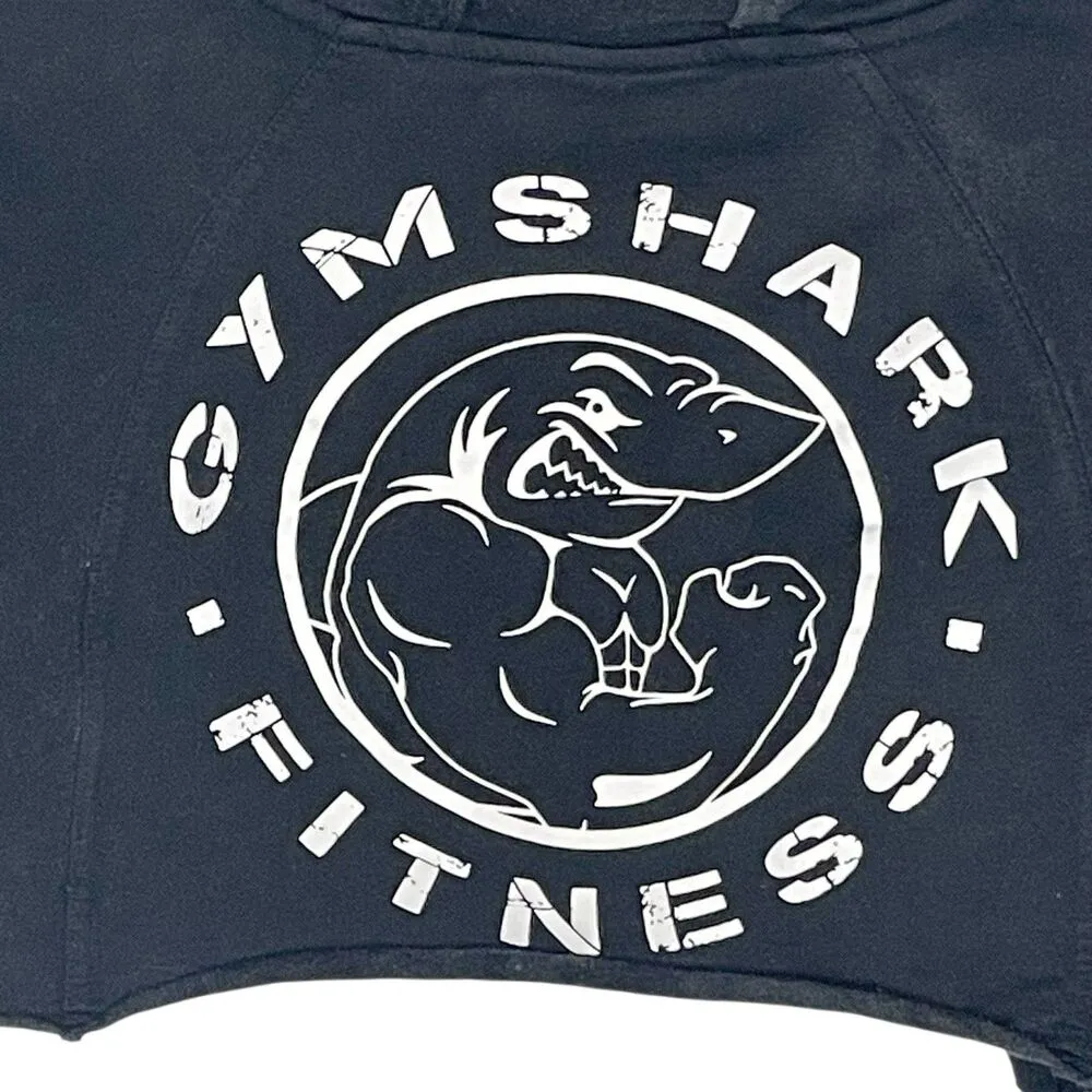 Gymshark Cropped Hoodie Women’s Small Black Legacy Long Sleeve Top - Image 4