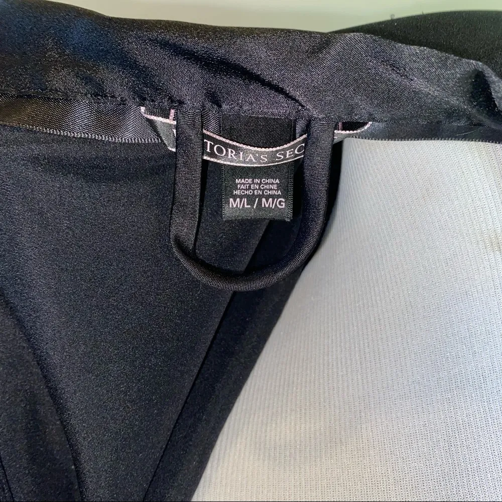 VS Tie Front Satin Robe with pockets - Image 6