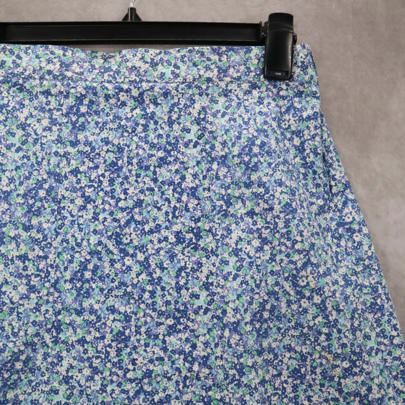 Blue Floral Mini Short Flare Pull On Cotton Tenniscore Boho Skirt S Small - Image 3