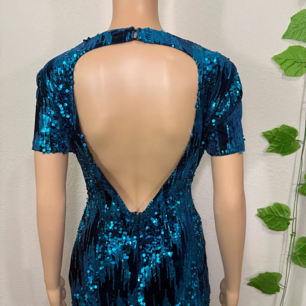 City Triangles Elegant Sequin Blue Dress - Image 7
