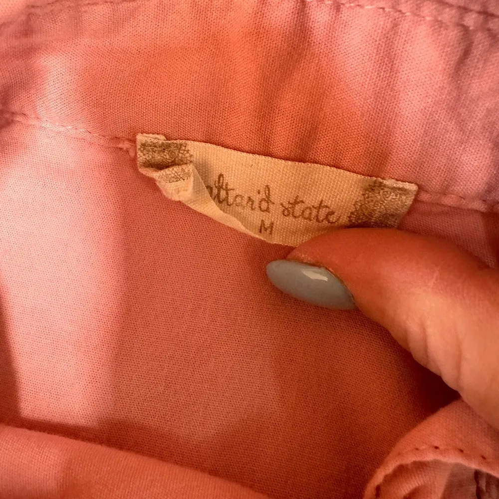 Altar'd State Pink Button Up Long Sleeve Blouse Size Medium - Image 3