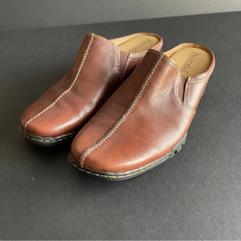 Bjorndal | Brown Genuine Leather Slip-on Mules Sz 6.5 - Image 3