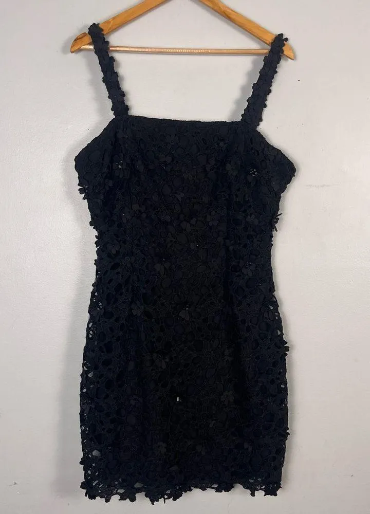 Anthropologie Pankaj & Nidhi Slim Mini Dress black floral size XL - Image 3