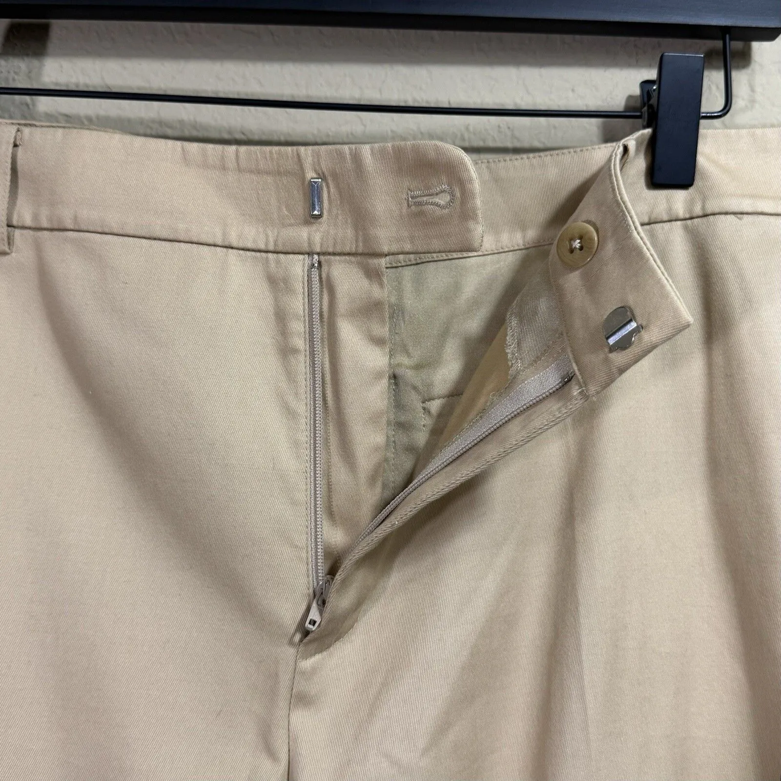 Ralph Lauren Black Label Women's Wool Blend Tan Trouser Career Pants 12 Stretch - Image 4