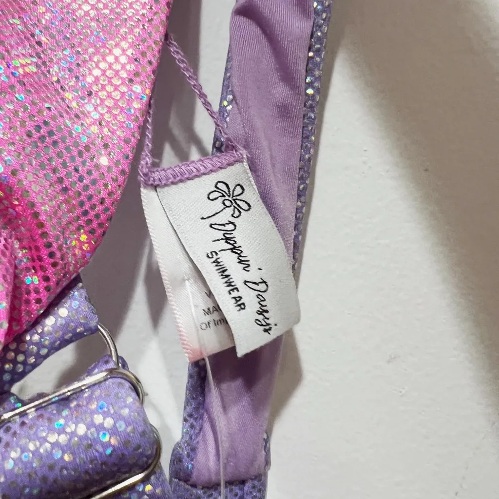 NEW Revibe Dippin Daisy's Legacy Swim Bathing Suit Bikini Top Holographic Purple - Image 2