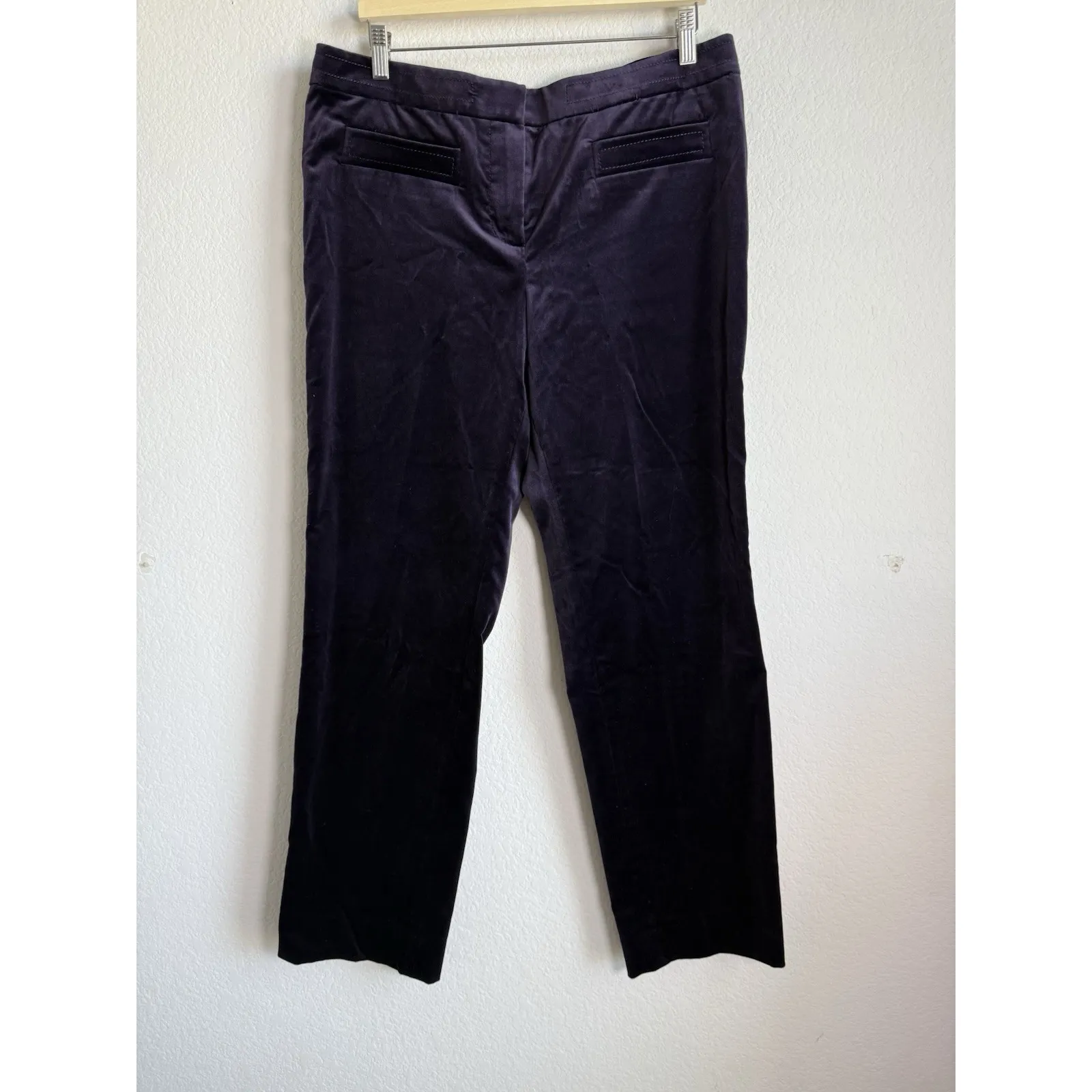 Carlisle Women's Velour Purple Straight Leg Dress Pants‎ Silk Lining Size 14 - Image 7