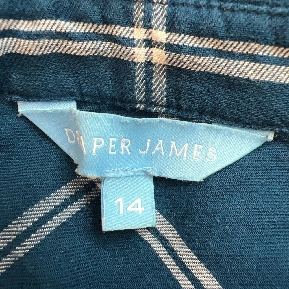 Draper James Blue & White‎ Windowpane Plaid Flannel Button Up Shirt - Image 7