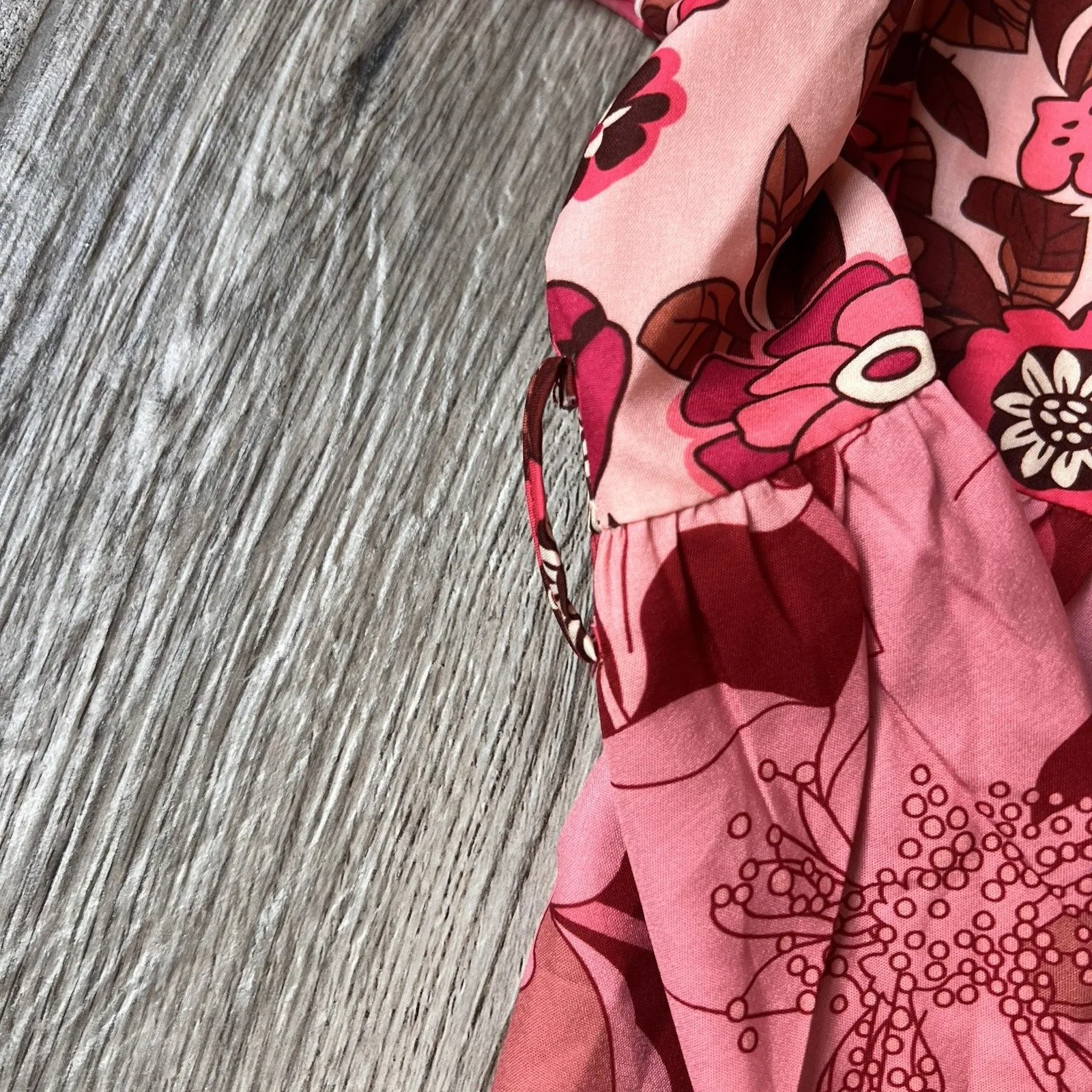 Dalia MacPhee Collared Shirt Dress Womens Red Pink Geo Floral missing Belt #148 Size undefined - Image 9