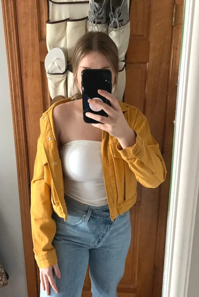 ZARA Cropped Denim Jacket - Image 2