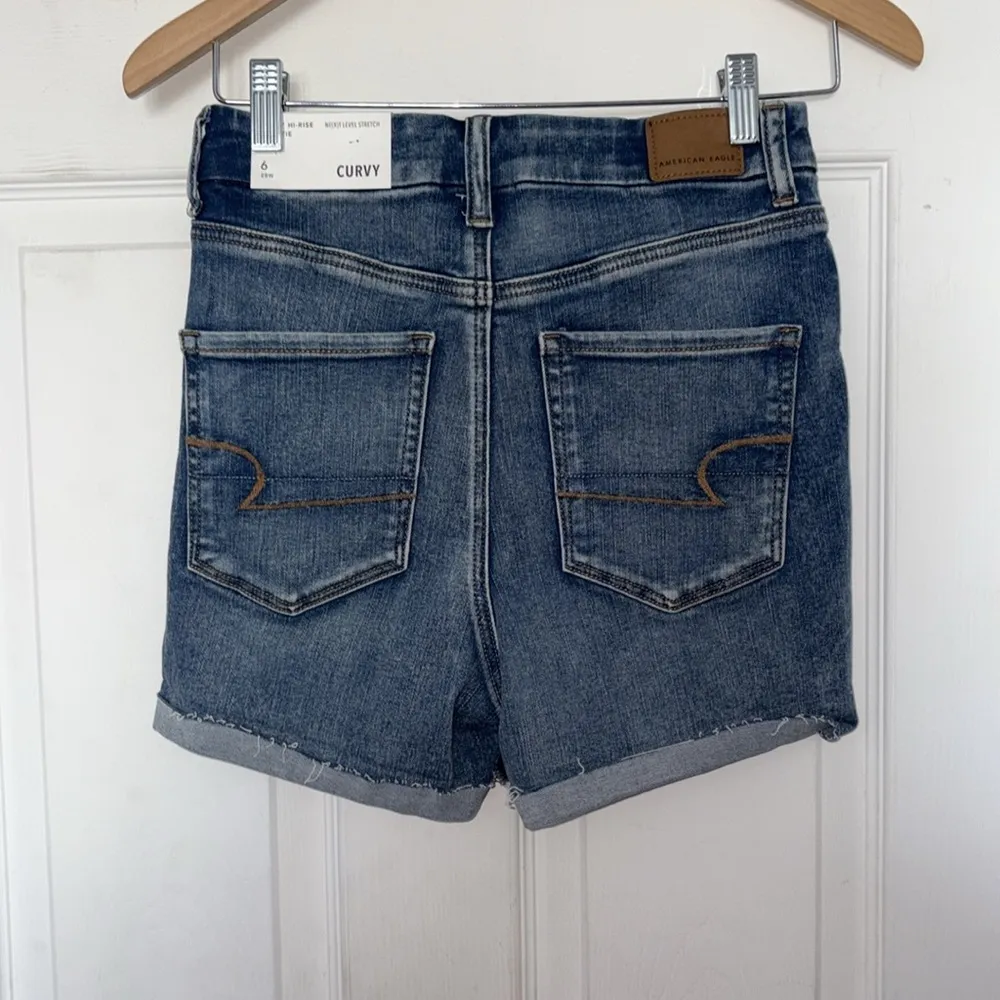 American Eagle Curvy Hi-Rise Shortie Jean Shorts - Image 3