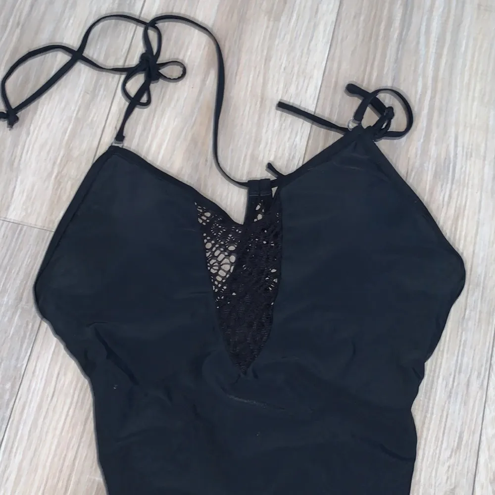 Sexy Black lace front & back one piece swim suit - Image 2