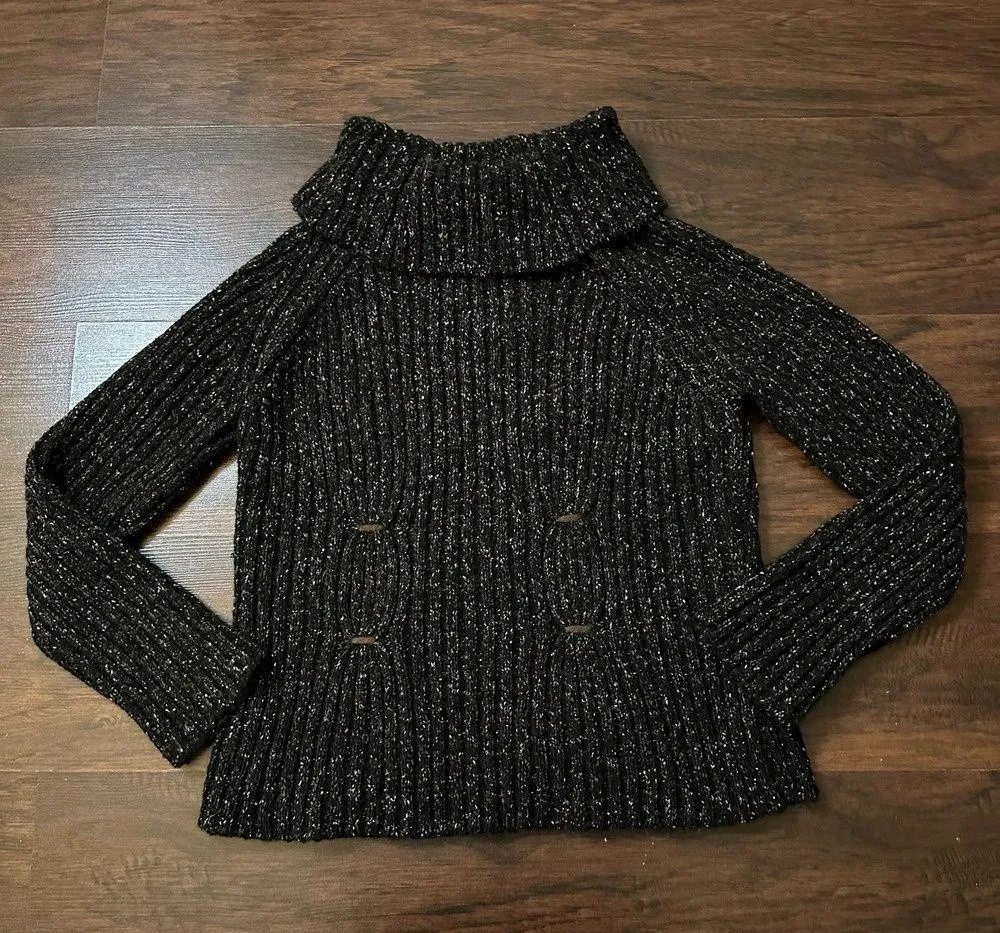 Timberland black knit turtleneck sweater size M - Image 5
