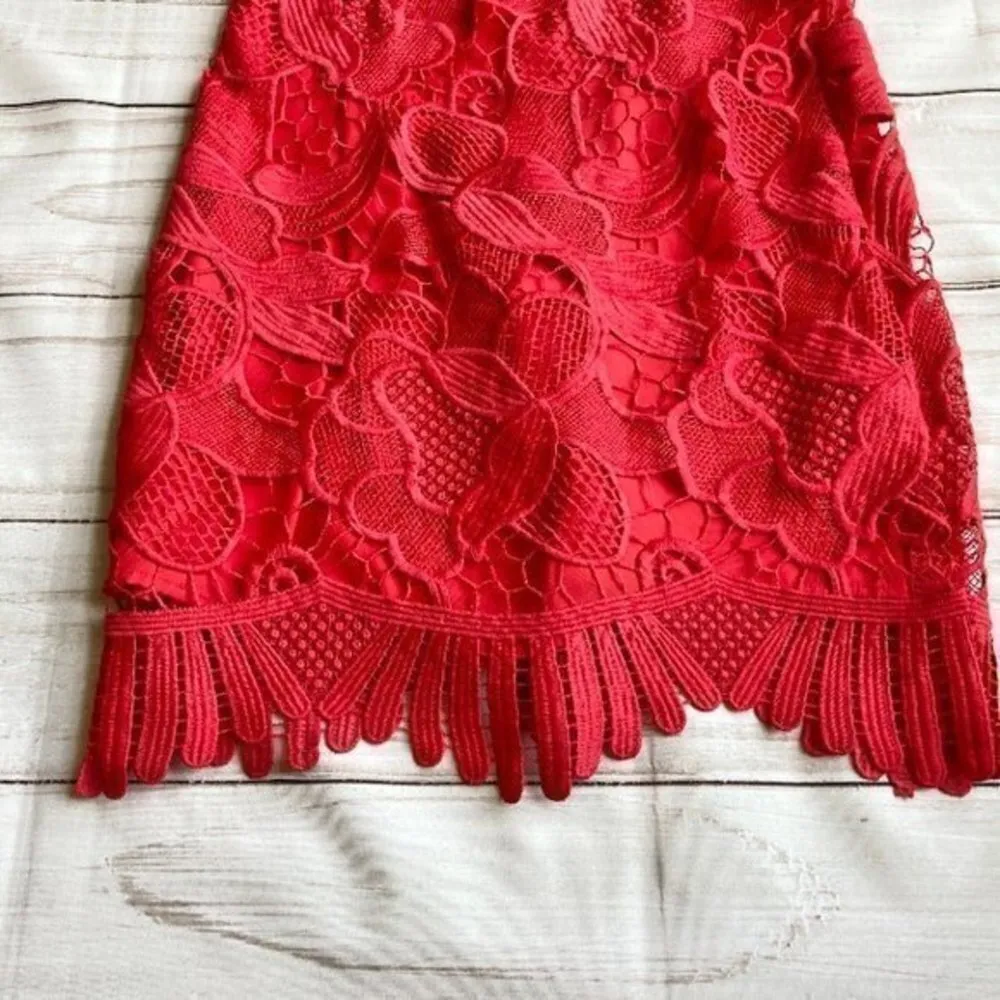 BB Dakota RSVP Red Lace Bodycon Lowe Dress Sz 2 - Image 5
