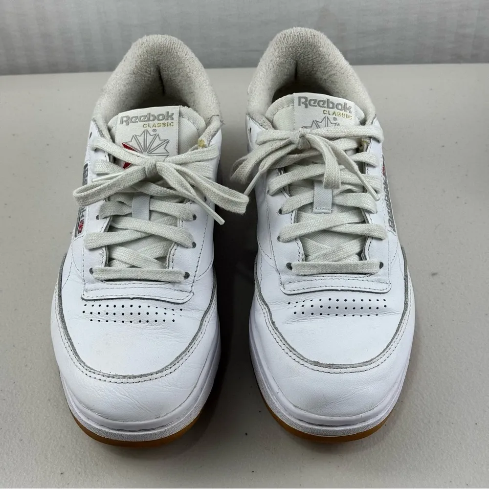 Reebok Club C Classic Chunky Sneakers White Leather Terry Lined Women 8 EUR 38.5 - Image 2