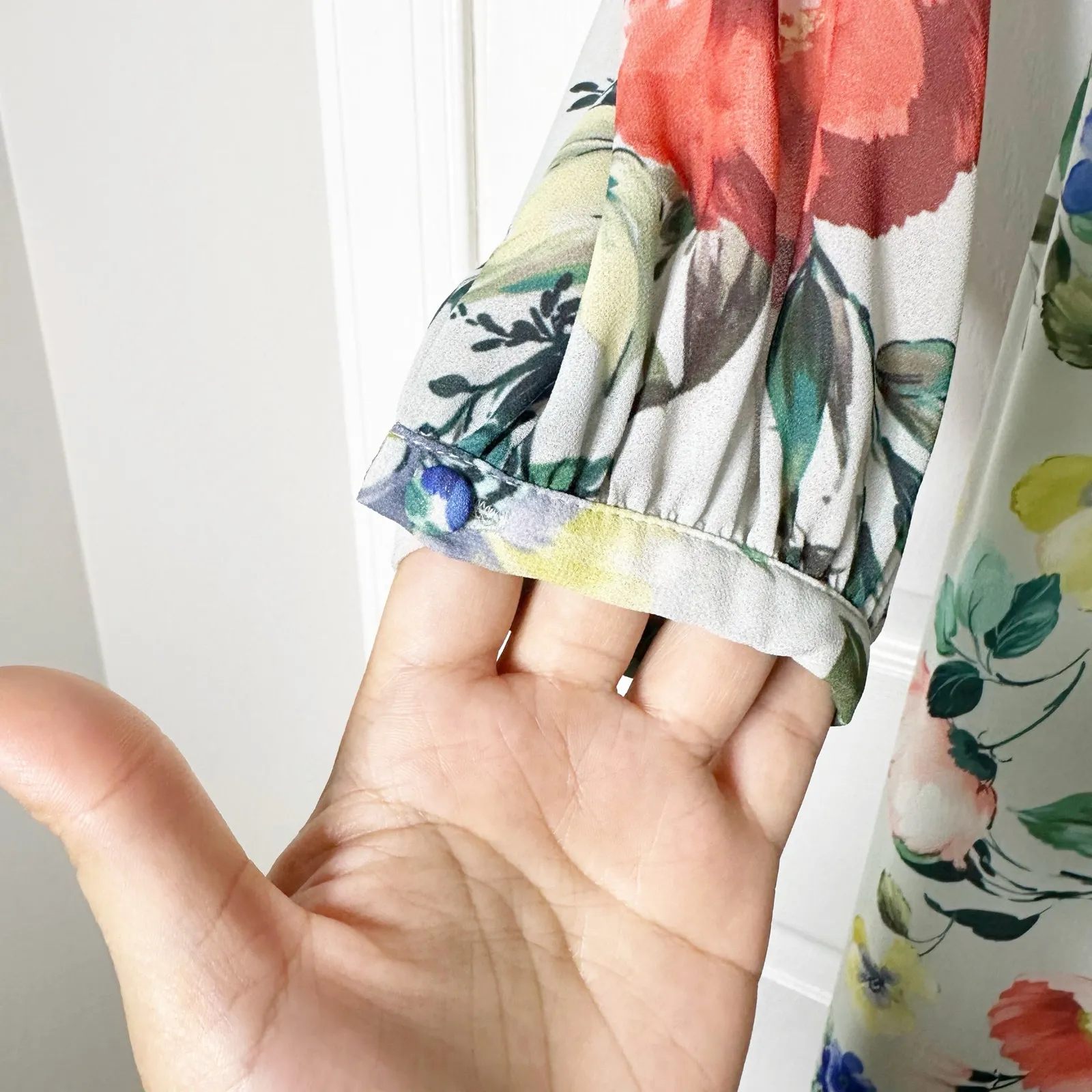 Yumi‎ Kim Size XS Floral Marie Maxi Dress Long Sleeve Missing Belt - Image 3