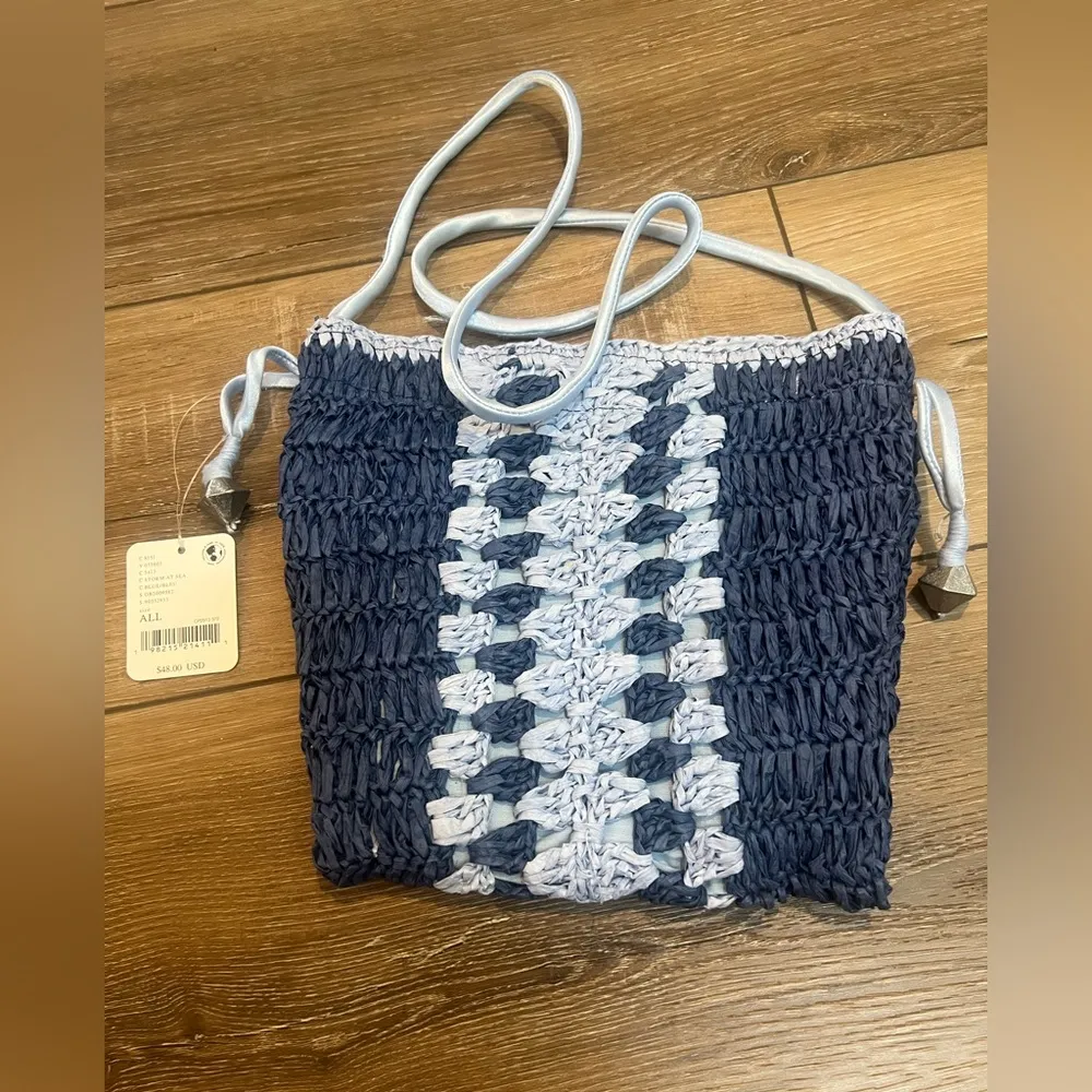 Free People Woven Drawstring Boho Heatwave Mini Bag‎ NWT Retro - Image 4