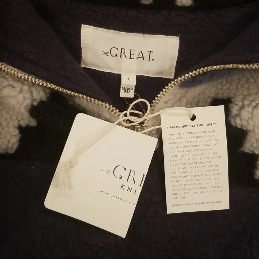💕THE GREAT💕 The Fleece Half Zip Pullover ~ Navy Canyon Geo 1 NWT - Image 14