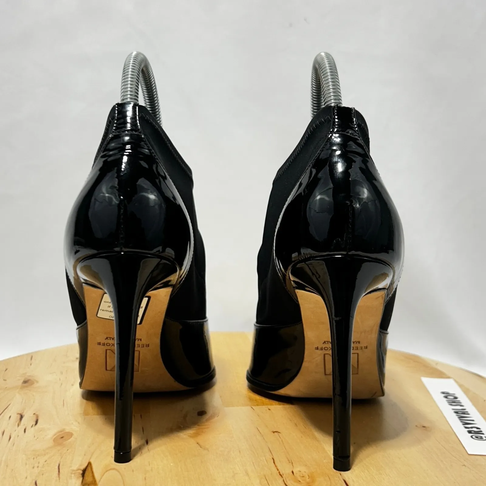 Reed Krakoff Womens Black‎ Patent Pointed Toe Ankle Heeled Boot - Image 6