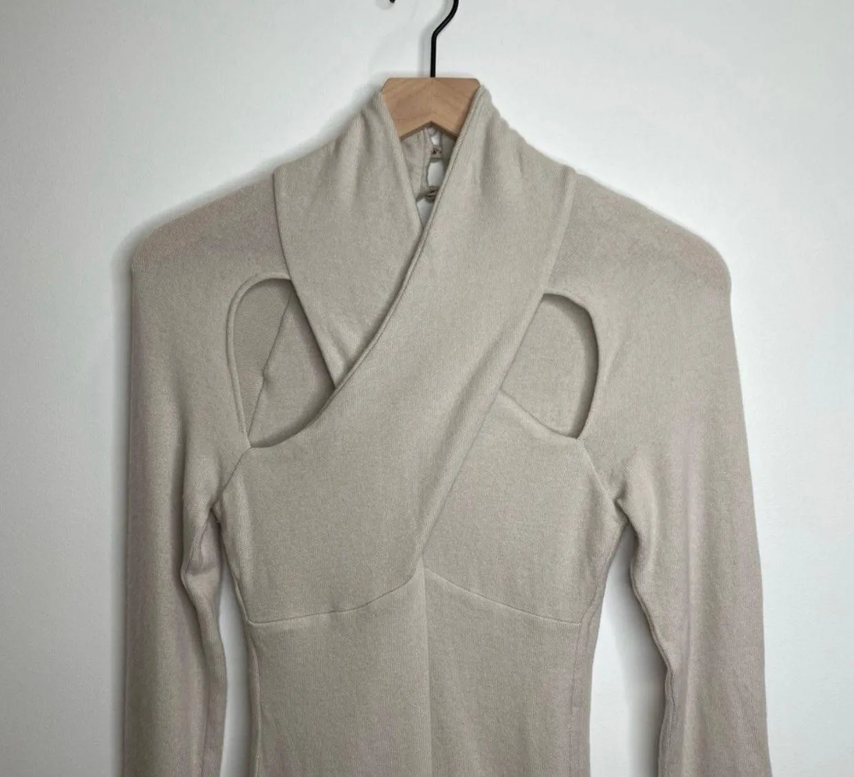 Cut Out Knit Bodycon Mini Dress - Image 4