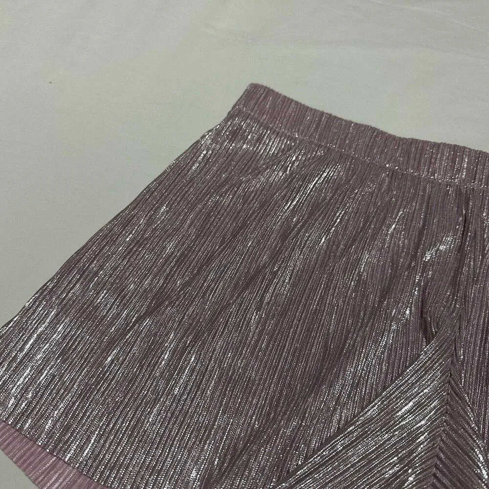 Victoria's Secret Pink Shimmer Pull On PJ Pajama Lounge Shorts Sz M Medium - Image 5