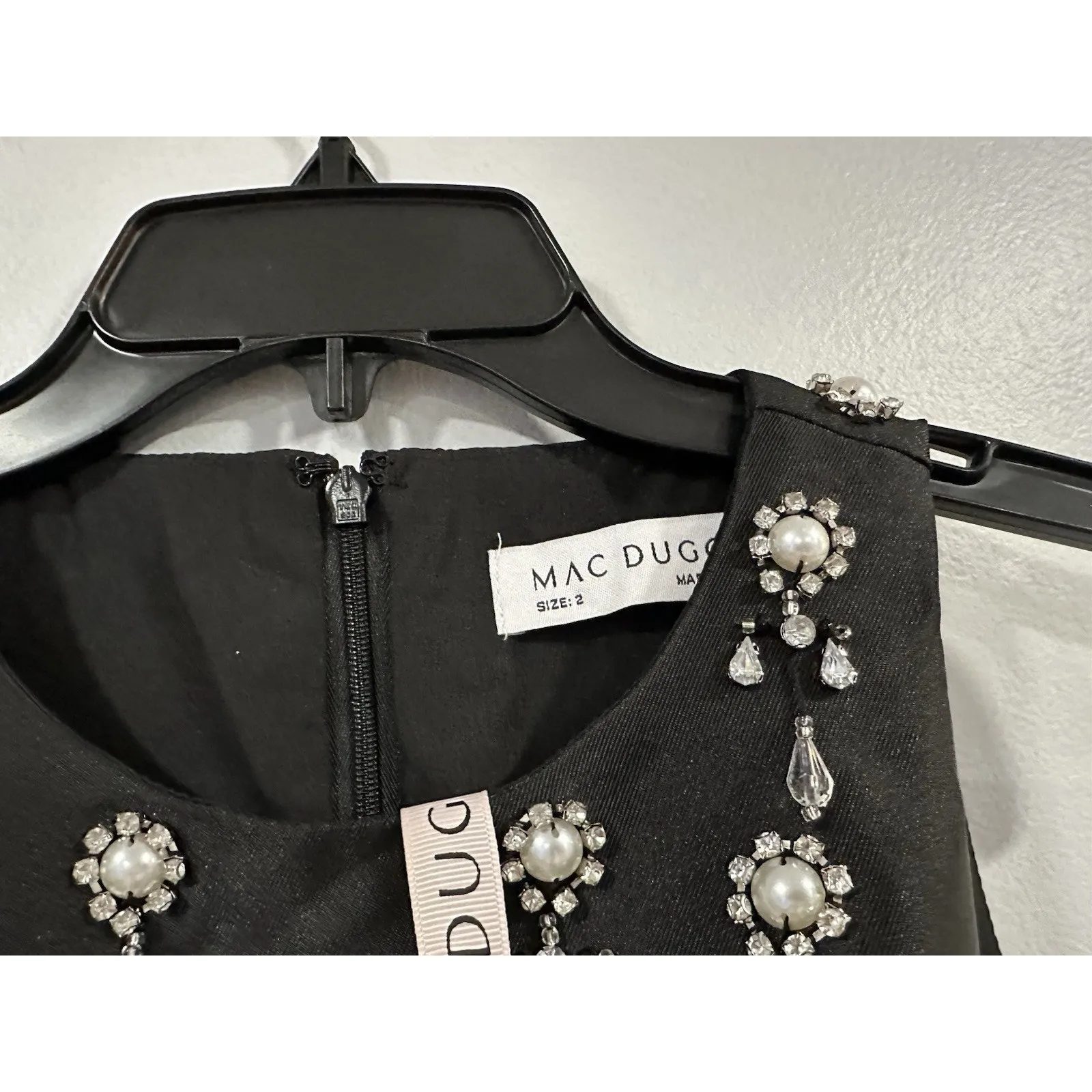 Mac Duggal 48803 Black High Neck Sleeveless Beaded Ball Gown Sz 2 NWOT - Image 5