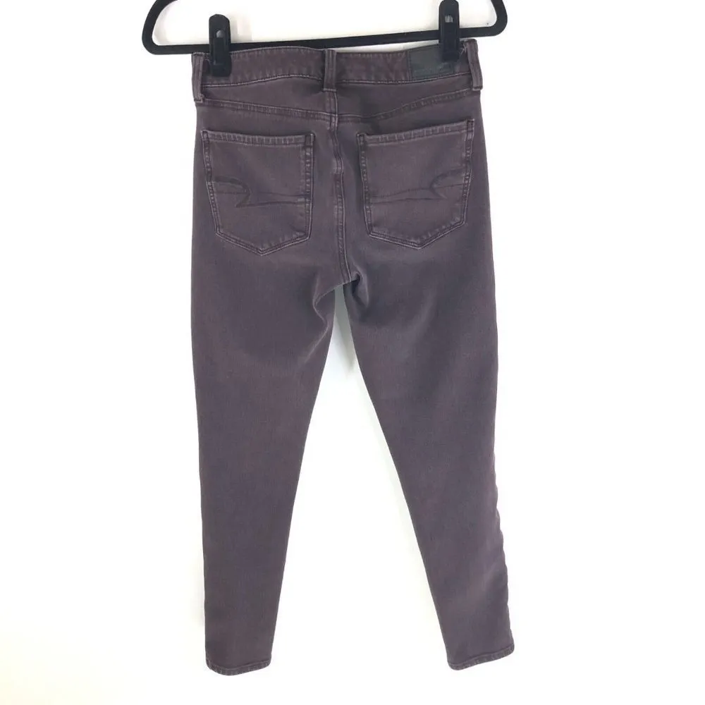 American Eagle Womens Jeans Hi-Rise Jegging Dark Purple Stretch 4 Short - Image 2