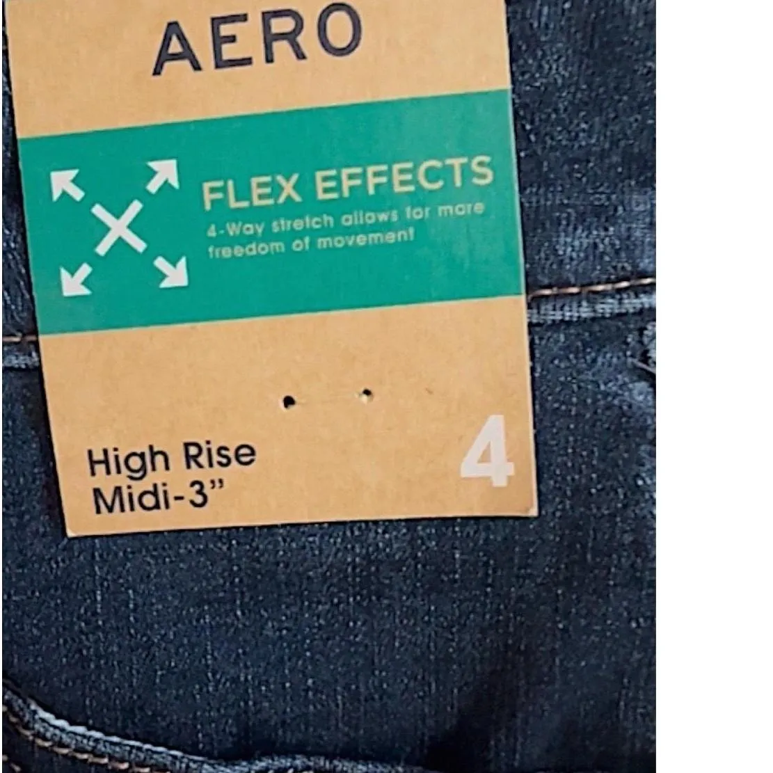 Aeropostale Womens Dark Wash High Rise Midi Jean Shorts Flex Stretch - Image 4