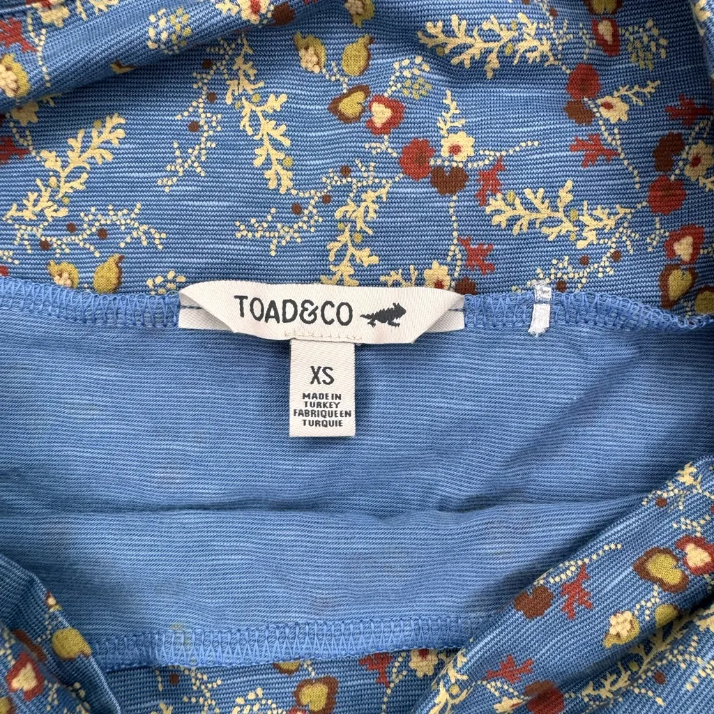 Toad and Co Womens Samba Skirt Above Knee Blue Floral Mini Outdoor Stretch XS - Image 3