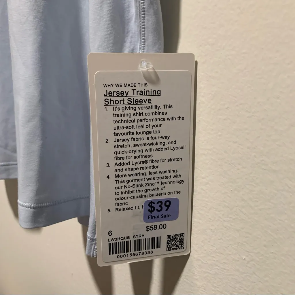 Lululemon  Jersey Training Short Sleeve 6 Starch Blue - Image 4