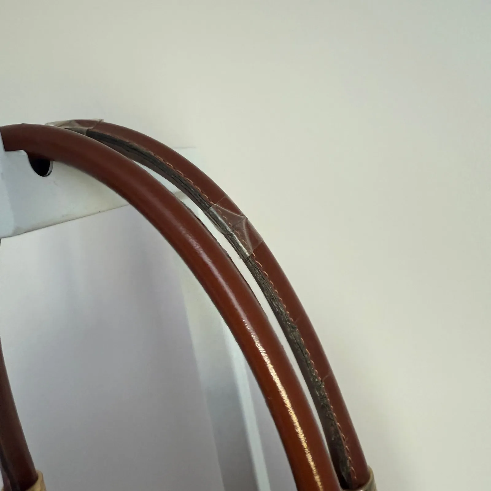 Valentino di Paolo VINTAGE Brown‎ Genuine Leather Dome Satchel Handbag Purse Brown - Image 8