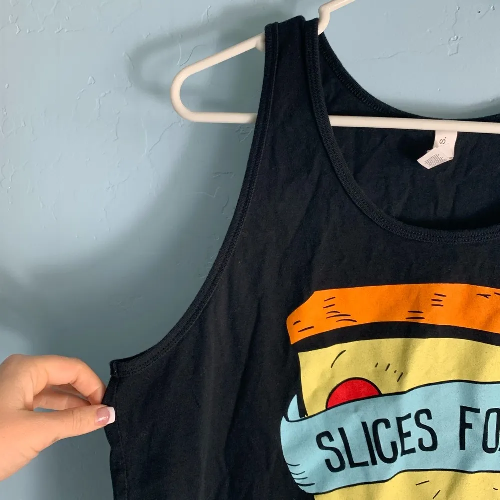 Delta Gamma DG Sorority Slices For Sight Black Tanktop size Medium - Image 6