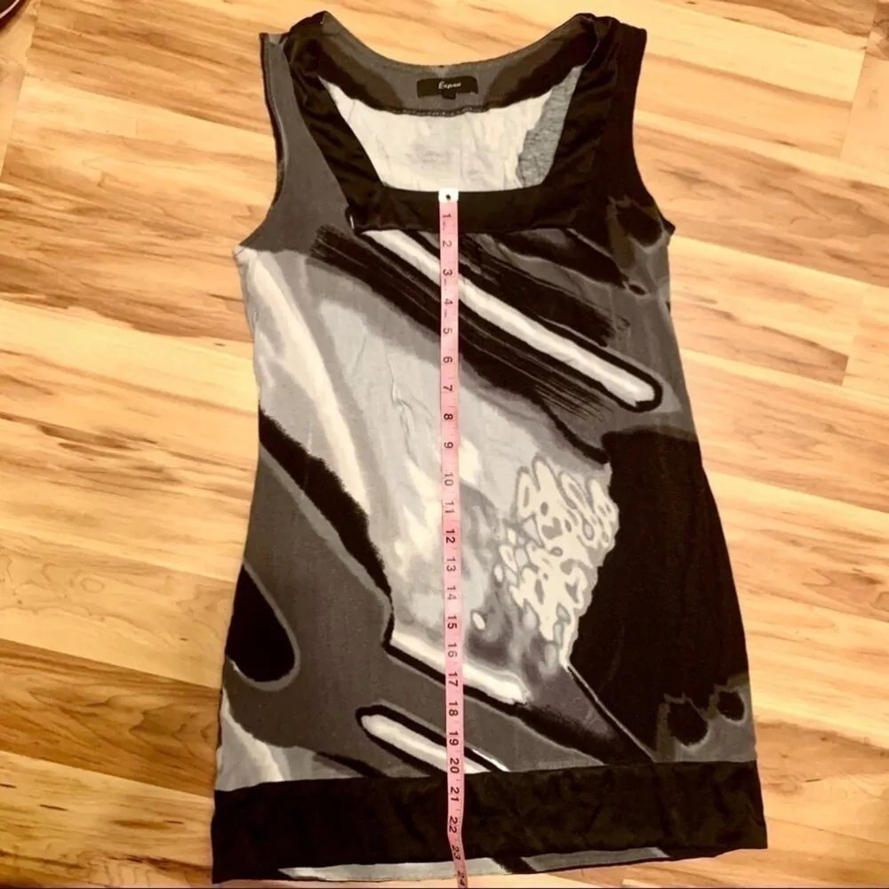 Express Black & White Marble Print Dress Size Small - Image 11