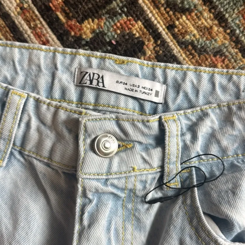 Zara High Waist Long Length Regular Leg Jeans - Image 7