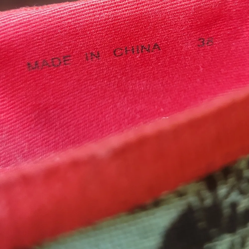 Aldo Blue Red Floral Peep-Toe Low Wedge Sandals 8 - Image 4