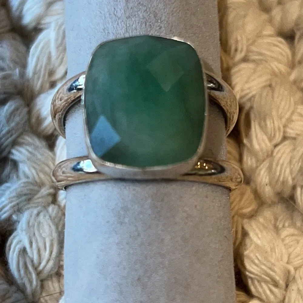 Aqua Chalcedony and Sterling Silver 925 Ring Size 9.5 - Image 2