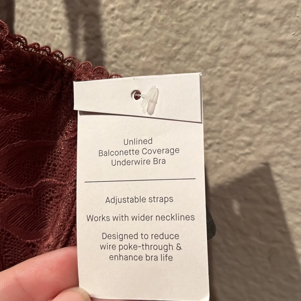 New Auden 38D Unlined Balconette Underwire Bra mulberry Color Pink Size undefined - Image 8