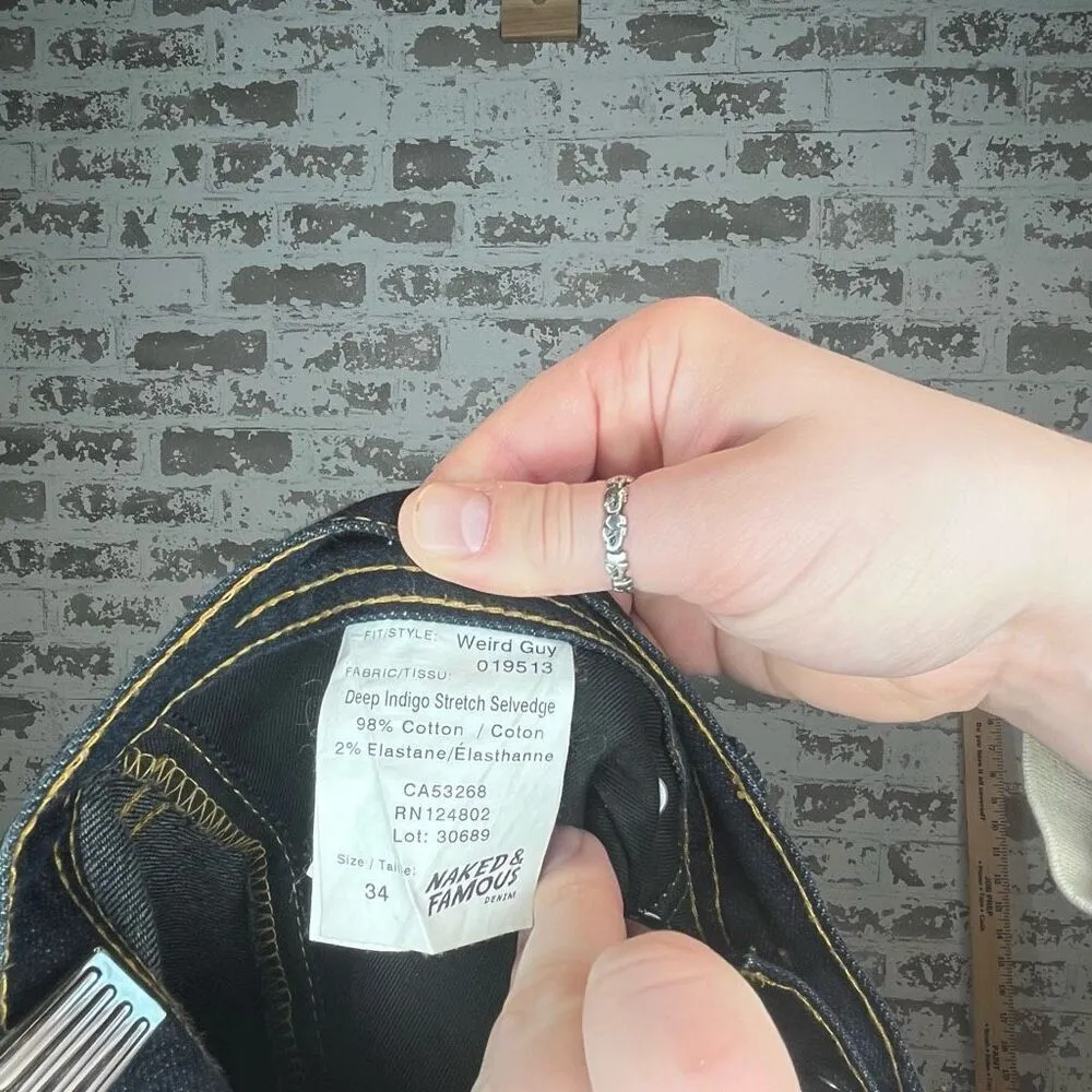 Naked & famous | women weird guy denim jeans button fly Blue Size 34 - Image 2